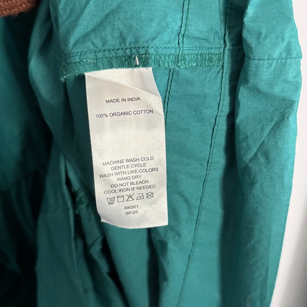 Quince 100% Organic Cotton Poplin Tiered Maxi Dress in Garden Green - XLarge - Picture 4 of 6